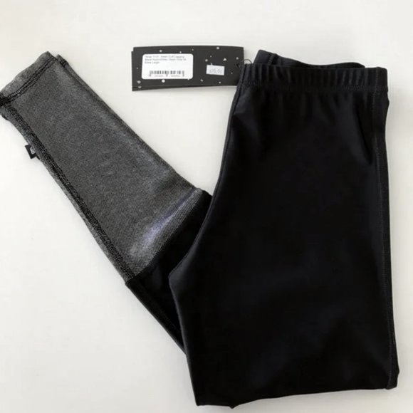 Terez - Mesh Cuff Black Glitter Leggings - Picture 5 of 9